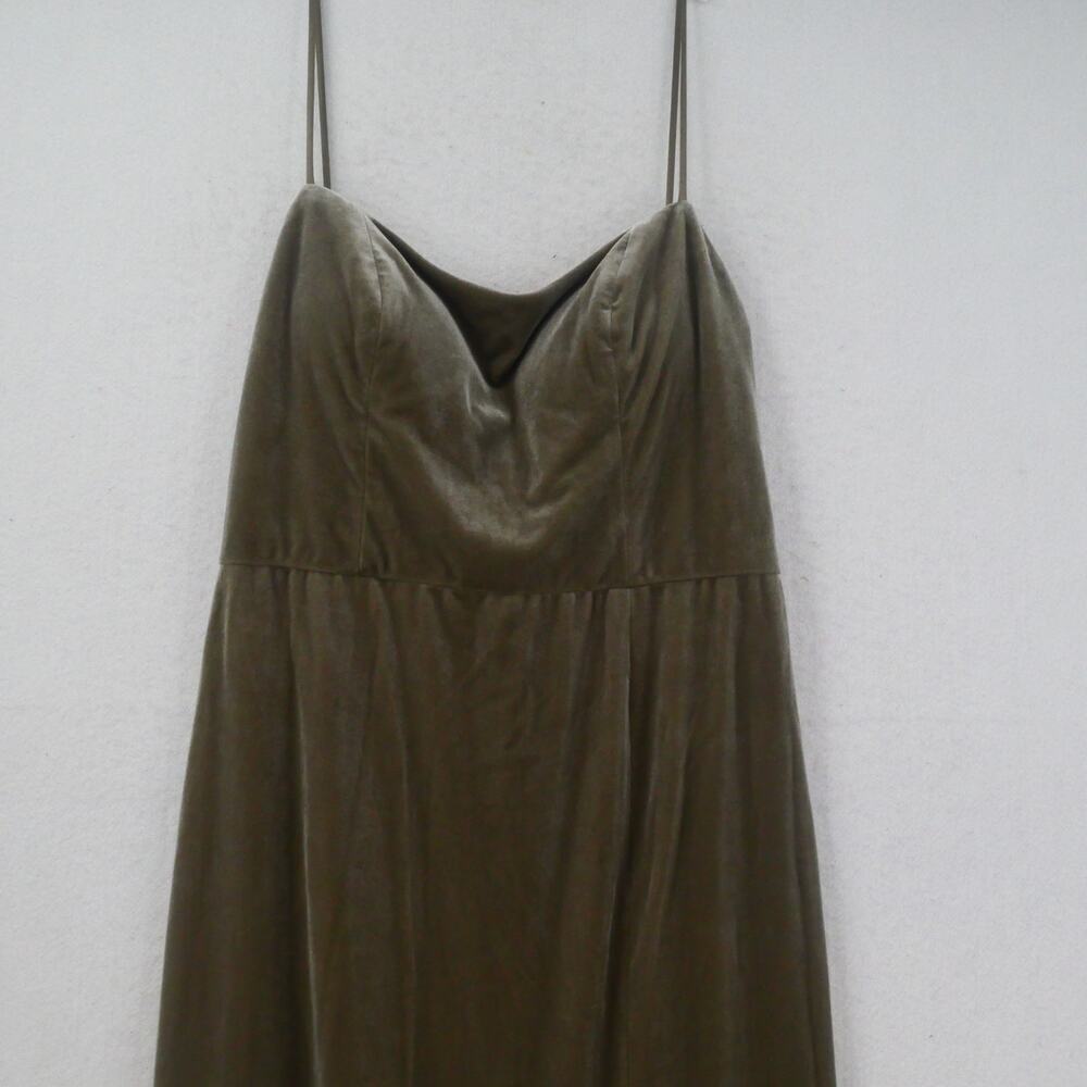 NEW Jenny Yoo women's 10 Quinn Velvet Velour Long Maxi Dress Slit Sage Green - Picture 7 of 11